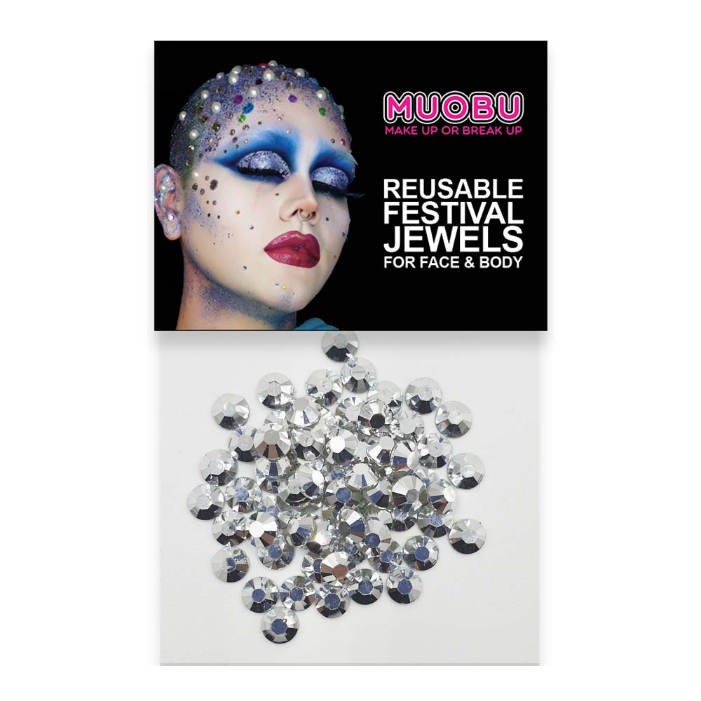 Silver Metallic Diamantes - Face & Body Gems 6mm
