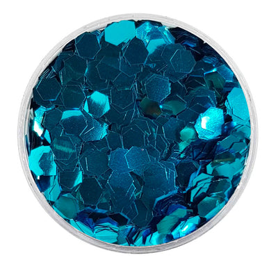 MUOBU Biodegradable Sky Blue Glitter - Chunky Hexagon Metallic Glitter