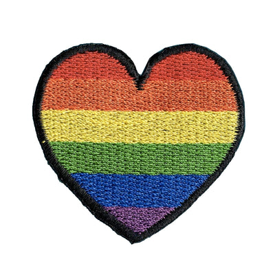 Gay Rainbow Heart Iron-On Patch (Small)