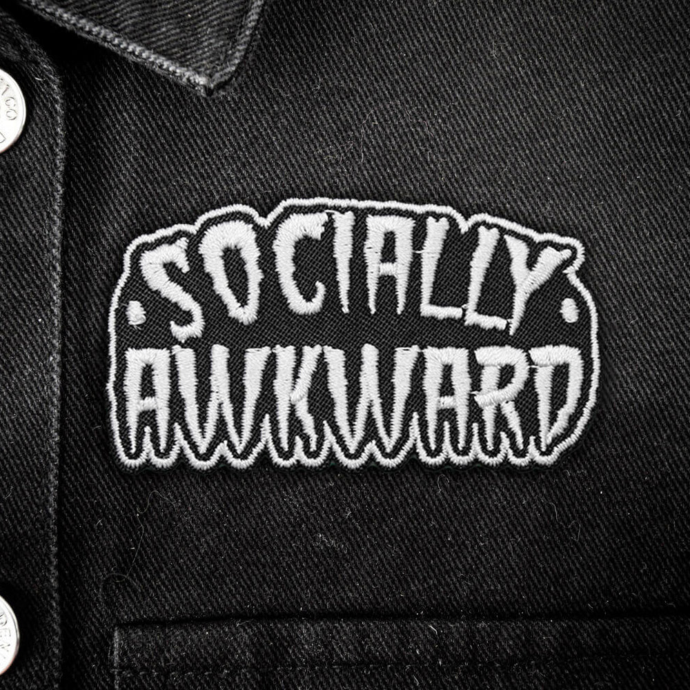 Socially Awkward Embroidered Iron-On Patch