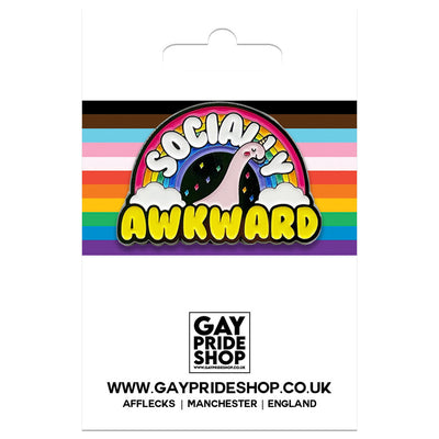 Socially Awkward Rainbow & Dinosaur Enamel Pin