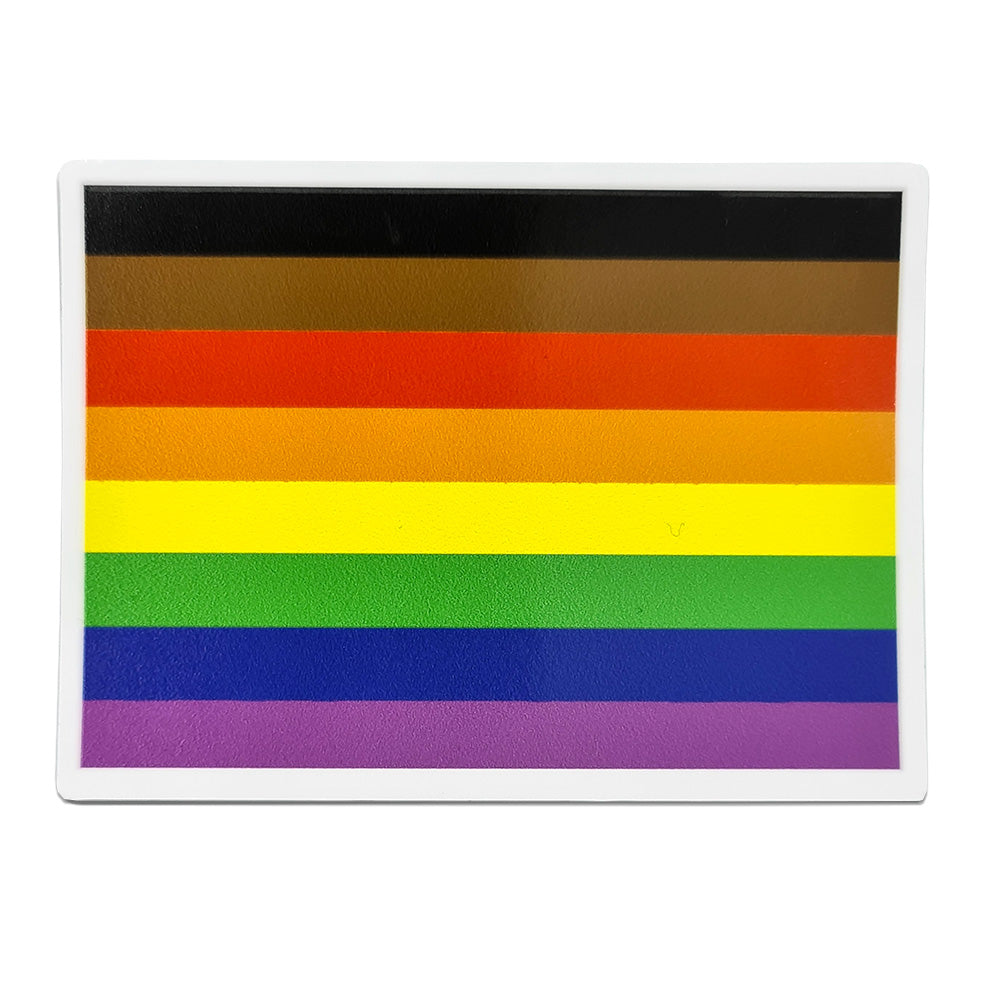 8 Colour Rainbow Flag Rectangle Vinyl Waterproof Sticker