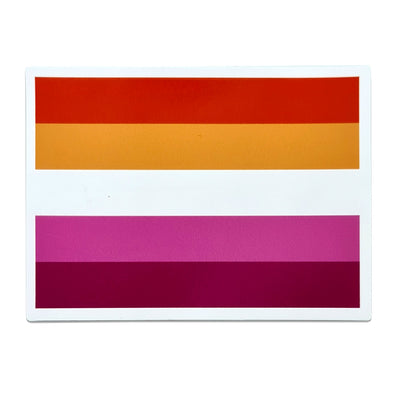 Lesbian Flag (5 Colour Sunset) Rectangle Vinyl Waterproof Sticker