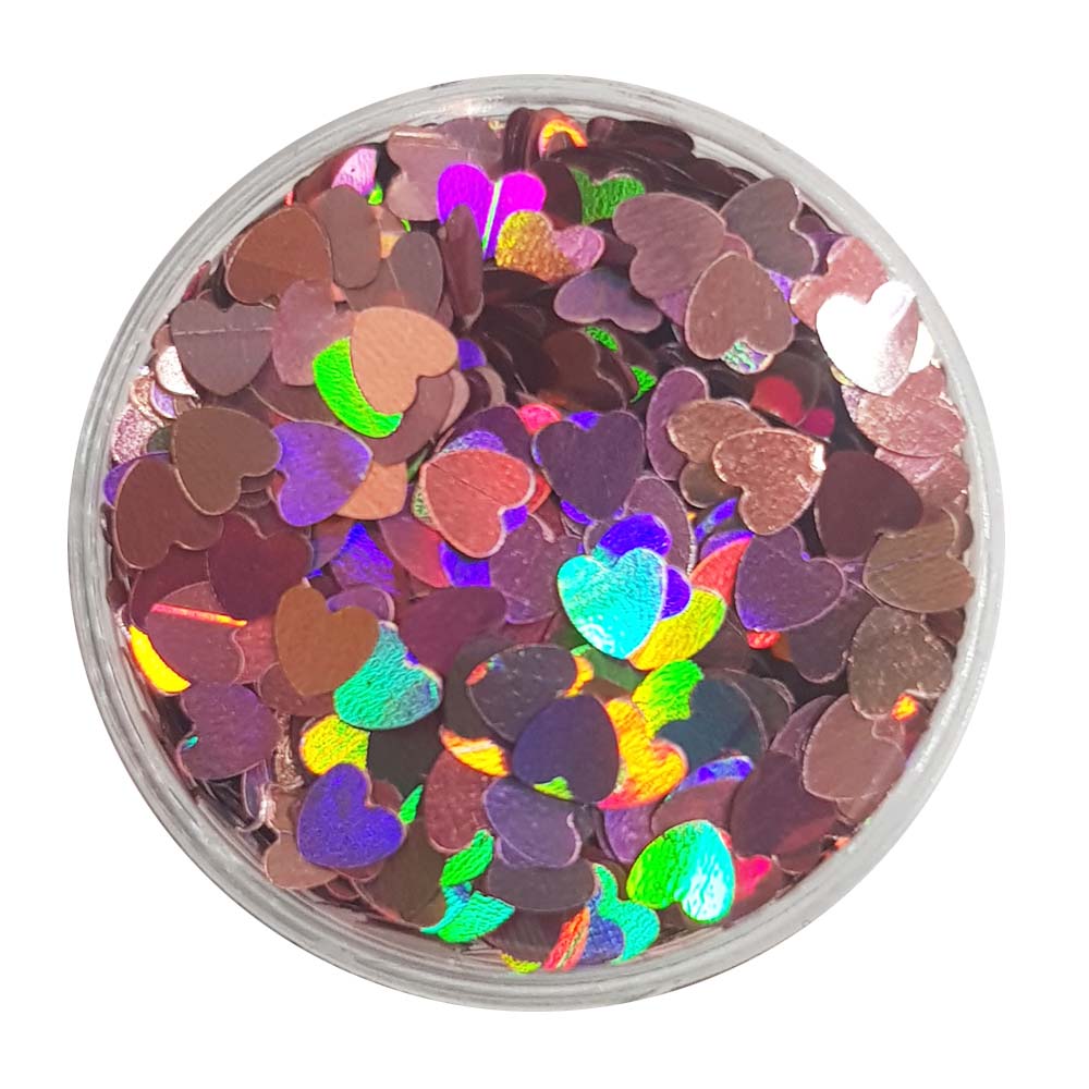 Pink Glitter Hearts (Holographic Glitter Hearts) - Sweetheart