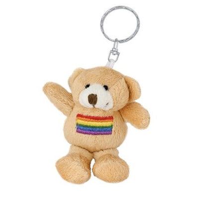 Gay Pride Rainbow Teddy Bear Keyring
