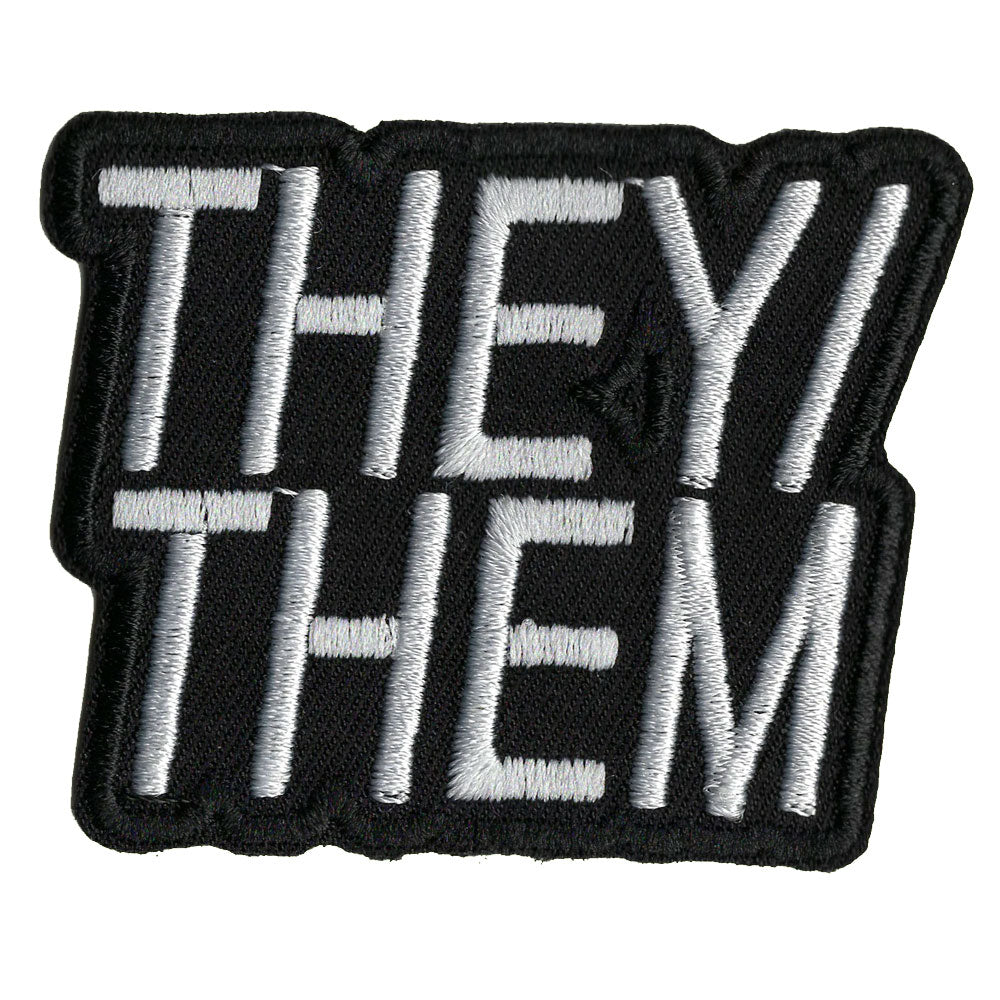 Pronoun They/Them Embroidered Iron-On Patch