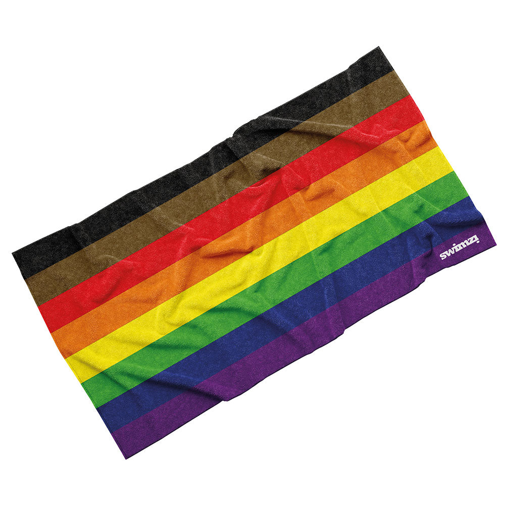 Luxury Cotton Towel - 8 Colour Gay Pride Rainbow (Brown & Black Stripes/POC/Philly Pride)