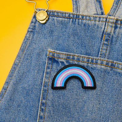 Transgender Rainbow Shaped Embroidered Iron-On Patch