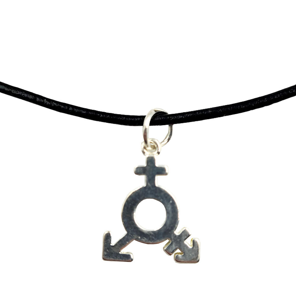 Transgender Symbol Silver Plated Necklace