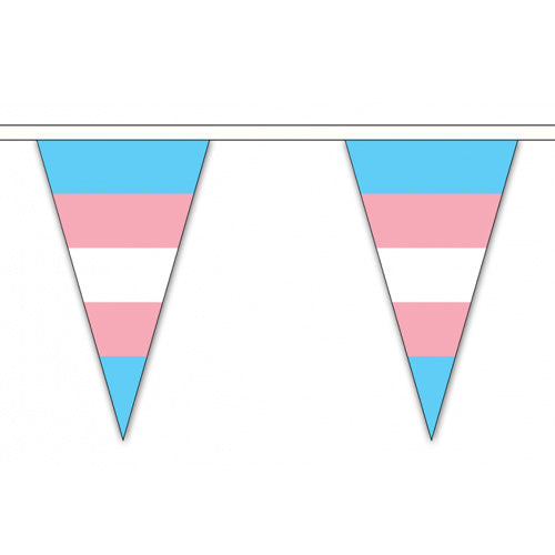 Transgender Pride Flag Cloth Bunting Small (5m x 12 flags)