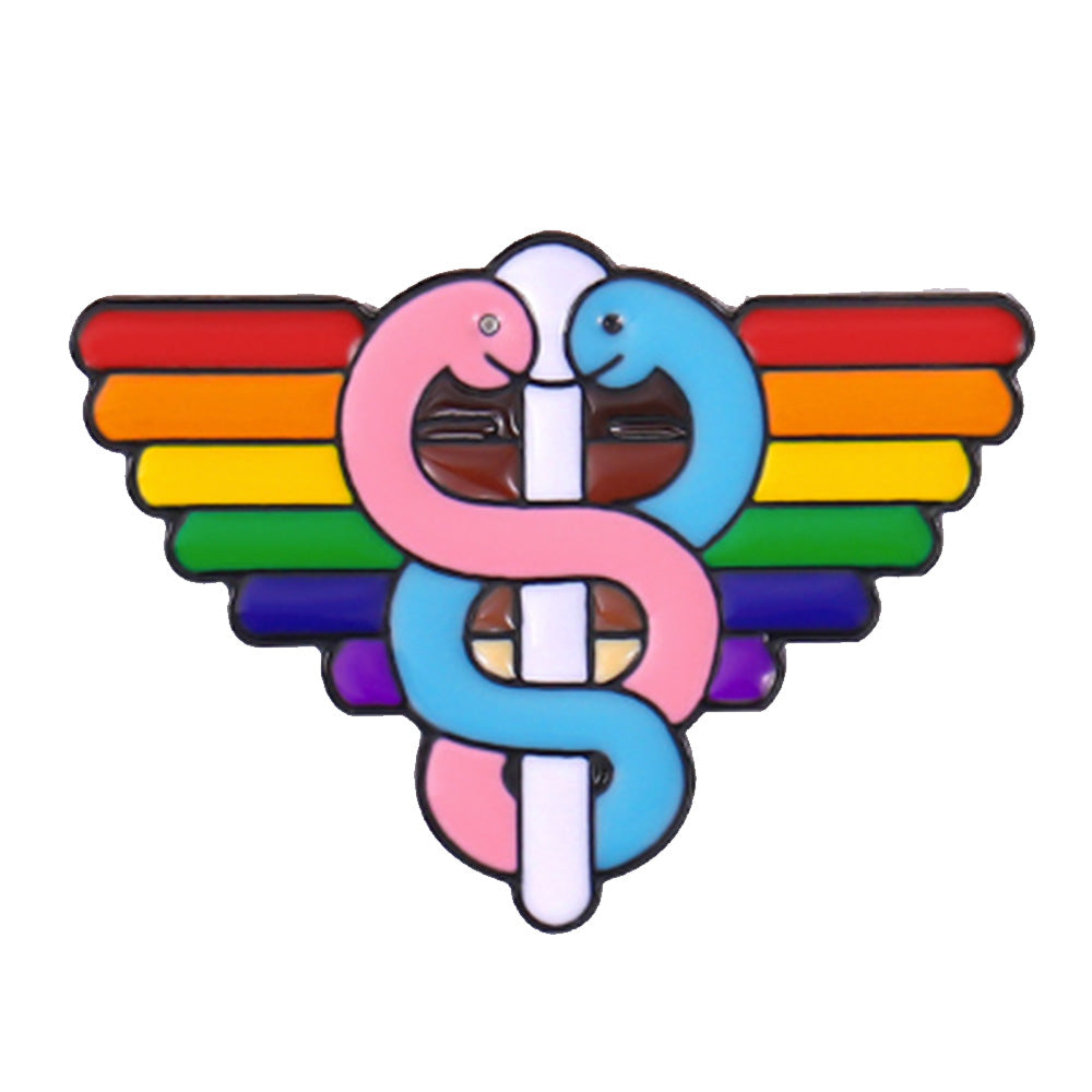 Transgender Intertwined Snakes Enamel Pin