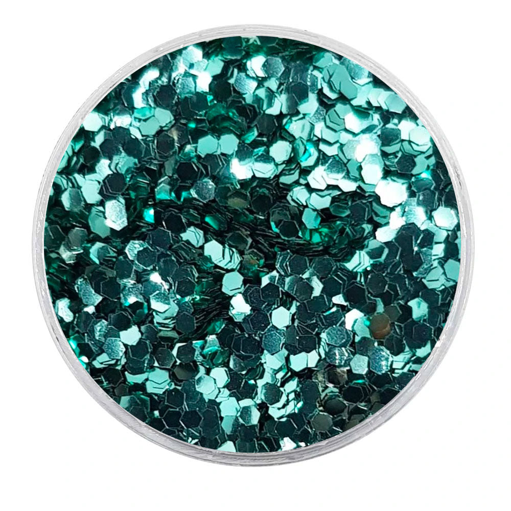 MUOBU Biodegradable Turquoise Glitter - Mini Hexagon Metallic Glitter