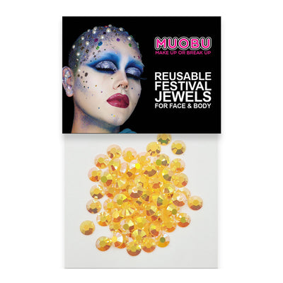 UV Orange Diamantes - Iridescent Face & Body Gems 6mm