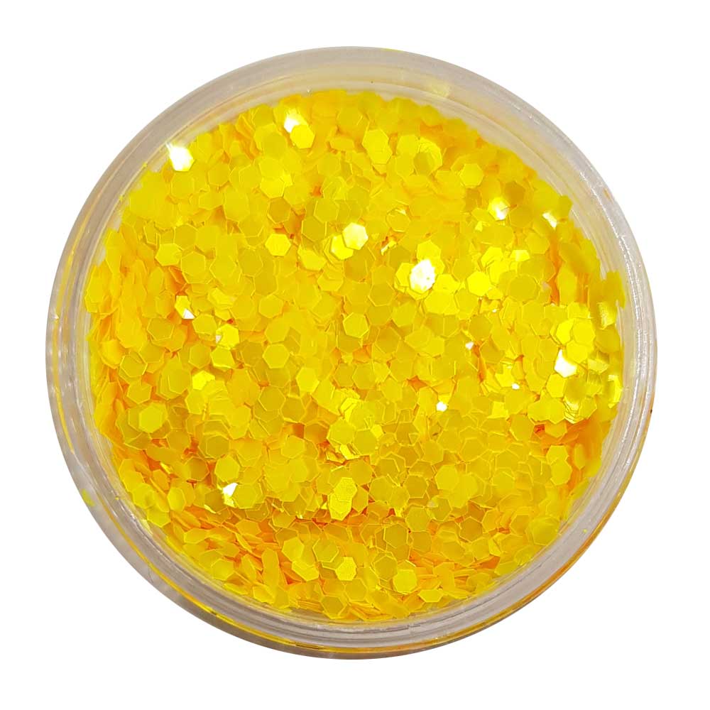 Yellow Chunky Glitter (Neon UV Glitter Mini Hexagons) - Yellow Fever