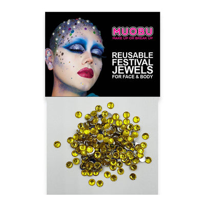 Yellow Diamantes - Clear Face & Body Gems 4mm