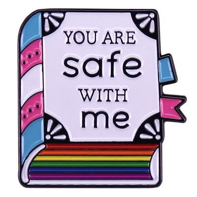 Book Cover - You Are Safe With Me Enamel Pin